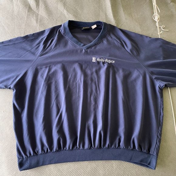 Rolls-Royce V-Neck Pullover Long Sleeve Navy Blue Men's XX-Large Made in USA - Picture 5 of 7